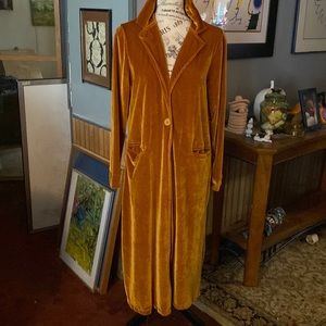 Velour orange long cardigan